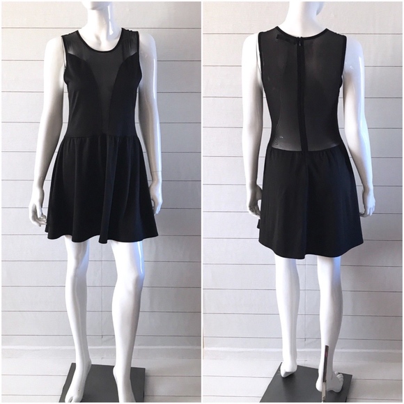 For Love & Lemons Black Mesh Knit Fit Flare Dress - Picture 3 of 8